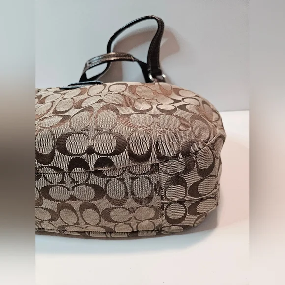 Vintage Coach Signature Soho Shoulder Hobo Bag Brown/Khaki Purse F15083 - Picture 10 of 16